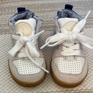 Zara White and Tan Kids Sneakers